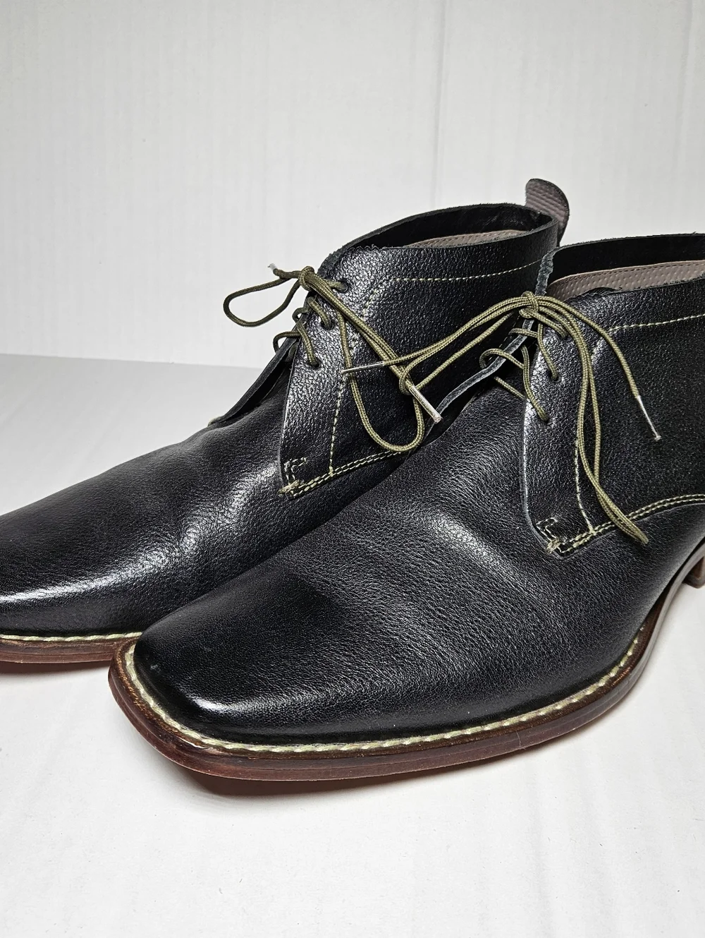 Ted Baker Ashcroft Chukka Boots Sz US 8 EU 40 Black Leather Square Toe Ankle
